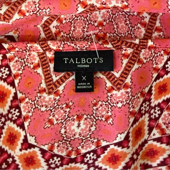 Talbots Pink and Orange Abstract Geometric Print Top.
Size X - Picture 12 of 14